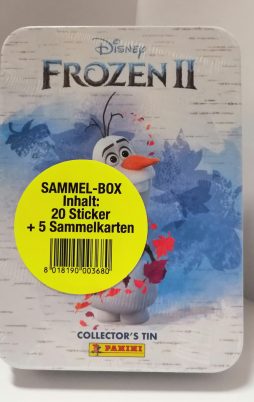 Frozen 2 Sticker + Sammelkarten Mini Tin "Olaf" vorne