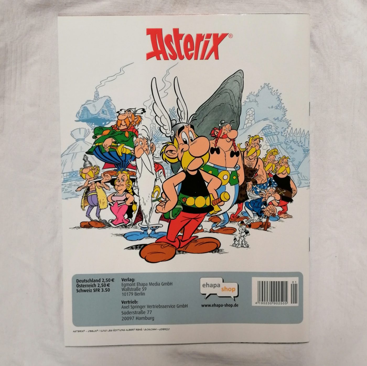 Asterix Sticker Album hinten