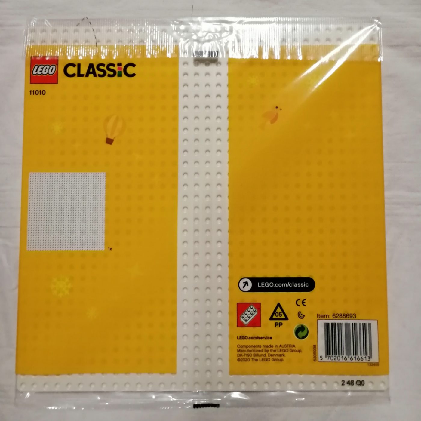 Lego Classic 11010 Weiße Bauplatte hinten